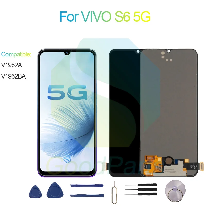 

ДЛЯ VIVO S6 5G замена экрана дисплея 2400*1080 V1962A, V1962BA для VIVO S6 5G LCD сенсорный дигитайзер