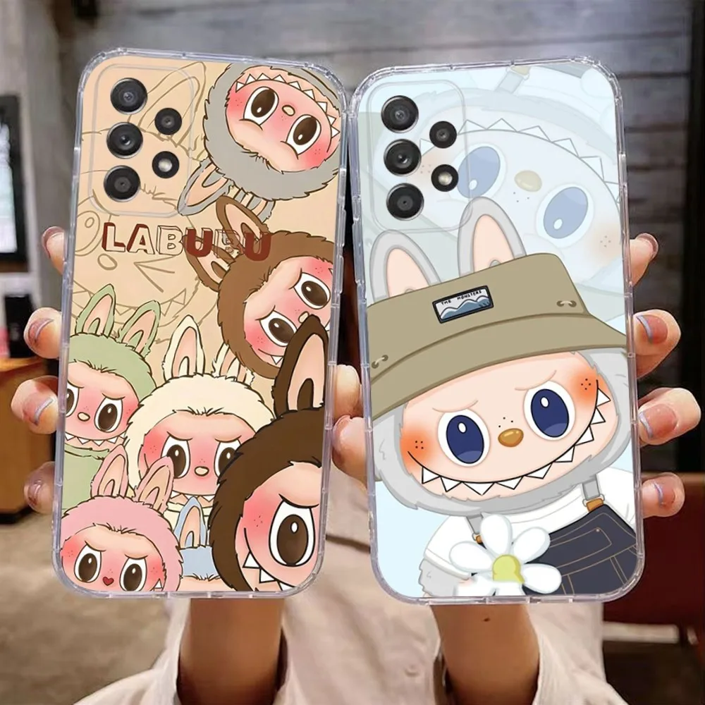 

Cute L-Labubus Phone Case For Samsung Galaxy A71,70,52,51,40,31,A50,30S,21S,Note20ultra Transparent Cover