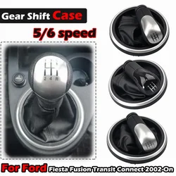 5/6 Speed Car Gear Shift Knob Lever Gaiter With leather For Ford Fiesta MK6 Connect Fusion 2002 2003 2004 2005 2006 2007 2008