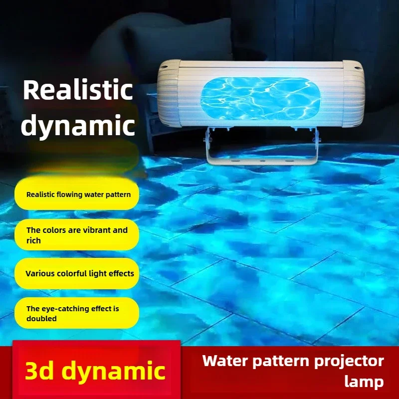 DurableRound Water Ripple Light Outdoor Wall Washing Projection Light Overpass Lighting Bar Background Wall Ambient Projection L