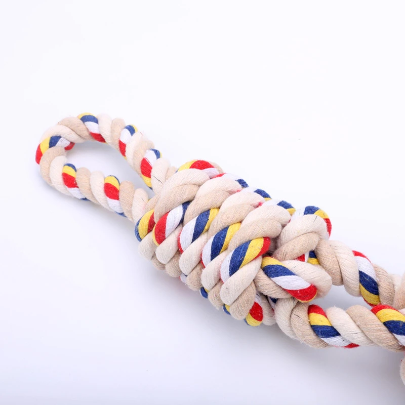 Dog Knot Toy Pet Dog Toys Braided Cotton Rope Interactive Toy Molar Bite Resistant Cleaning Teeth Interest Pets Supplies