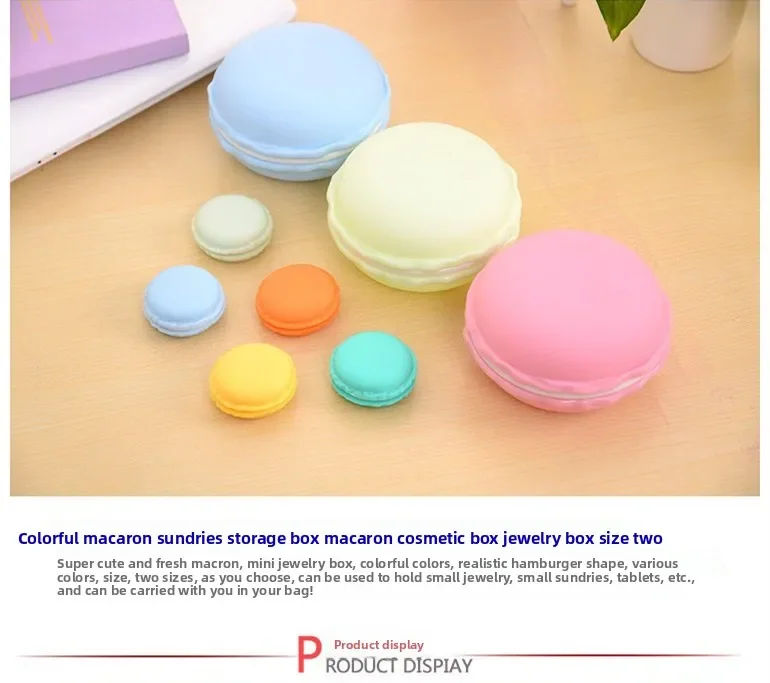 1 Stück Mini Frische Macaron Schmuckbox Tragbare Aufbewahrungsbox für Ringe, Halsketten, Ohrringe Kleine Schmuckbox – Detail 6