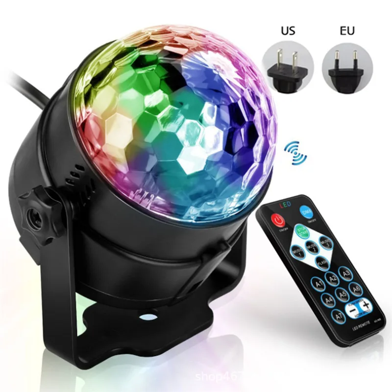 

RGB Disco Ball Party Lights DJ Disco Laser LightsLED Projector Strobe Lamp Birthday Party Car Club Bar Karaoke Sound Activated