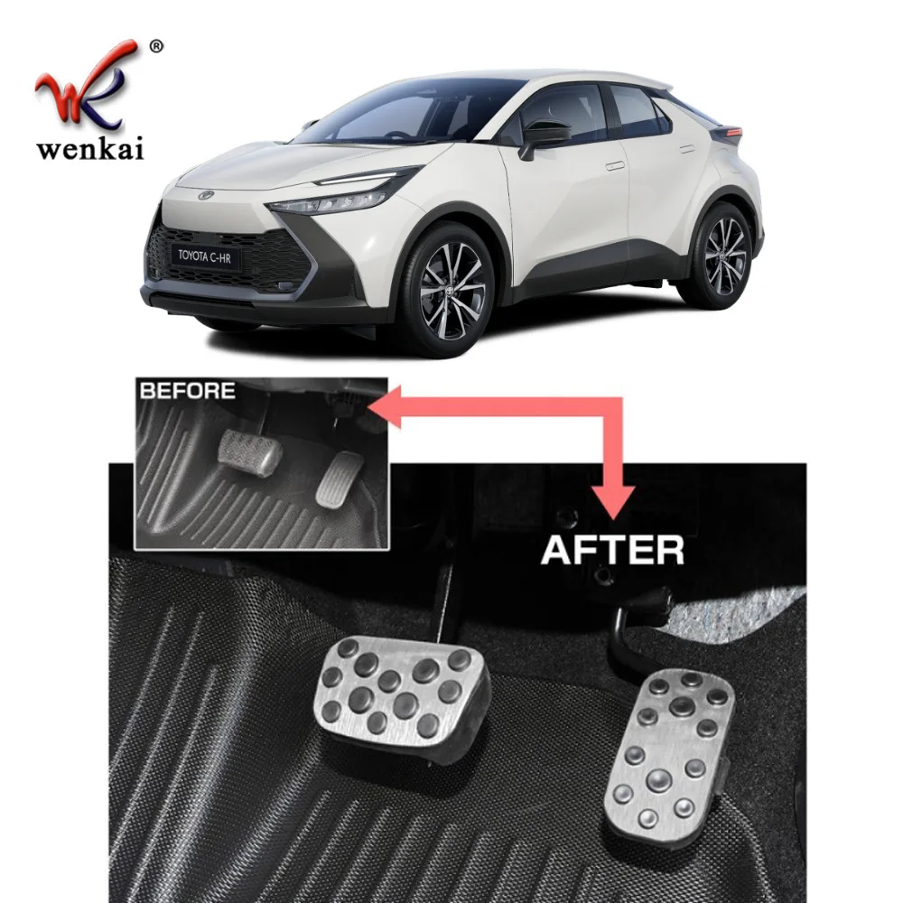 For Toyota C-HR CHR 2024-2025+ Car Accelerator Pedal Oil Footrest Plate Clutch Gas Brake Pedal Pad Cover Trim Accessories Interi