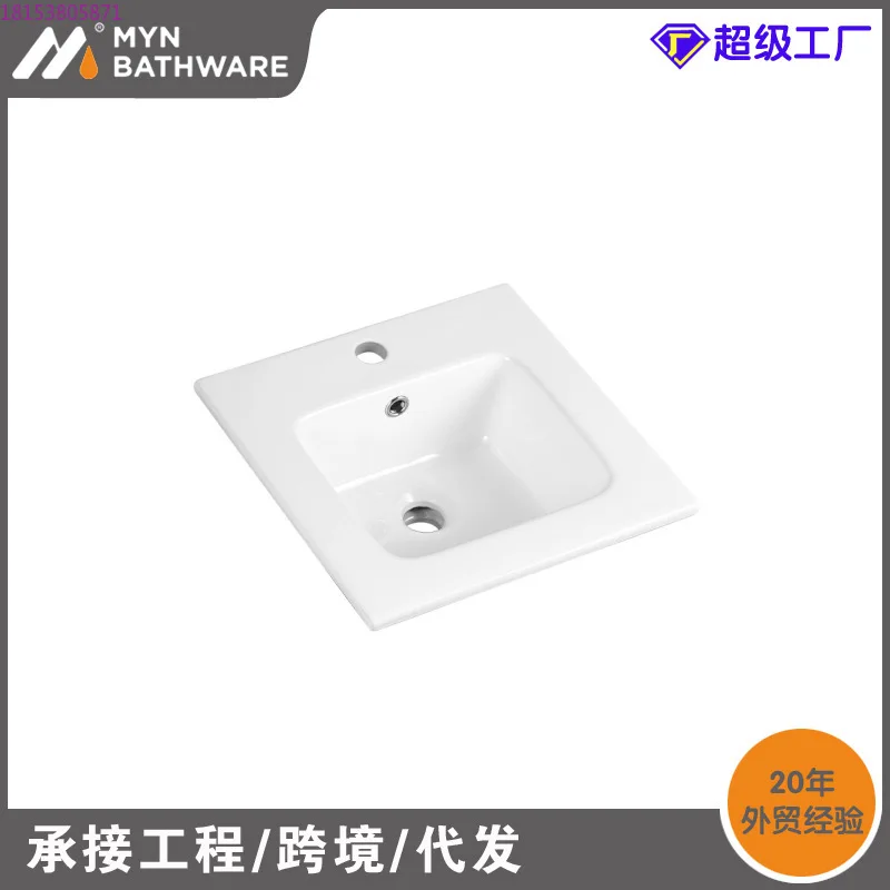 Directly from the manufacturer CE certification Thin edge ceramic wash basin bathroom integrated