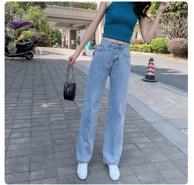 

Прямые узкие джинсы с высокой талией, новинка осени 2023 года, облегающая и свободная многофункциональная юбка Nimote, модный бренд.