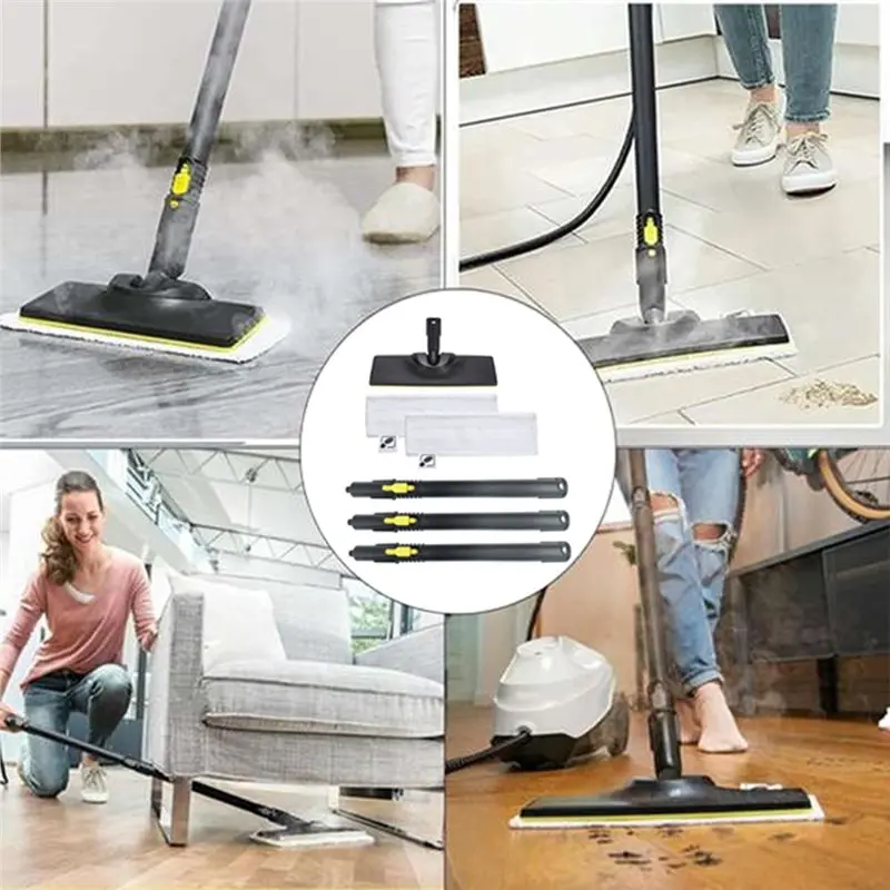 FZFZ Microfiber Cloth Replacement Mop Head Extension Pole For Karcher SC1 SC2 SC3 SC4 SC5 SG4 Steam Cleaner Floor Nozzle Kit