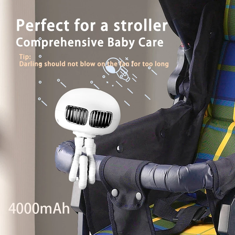 Desktop blattloser elektrischer Lüfter Handheld USB-Aufladung multifunktion aler kreativer Octopu Air Cool 3-Gang-Lüfter ohne Flügel