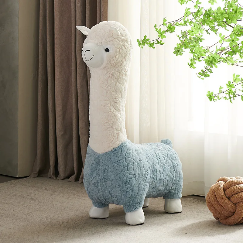 Alpaca Creative Child Animal Seat Home Learning Living Room Stool