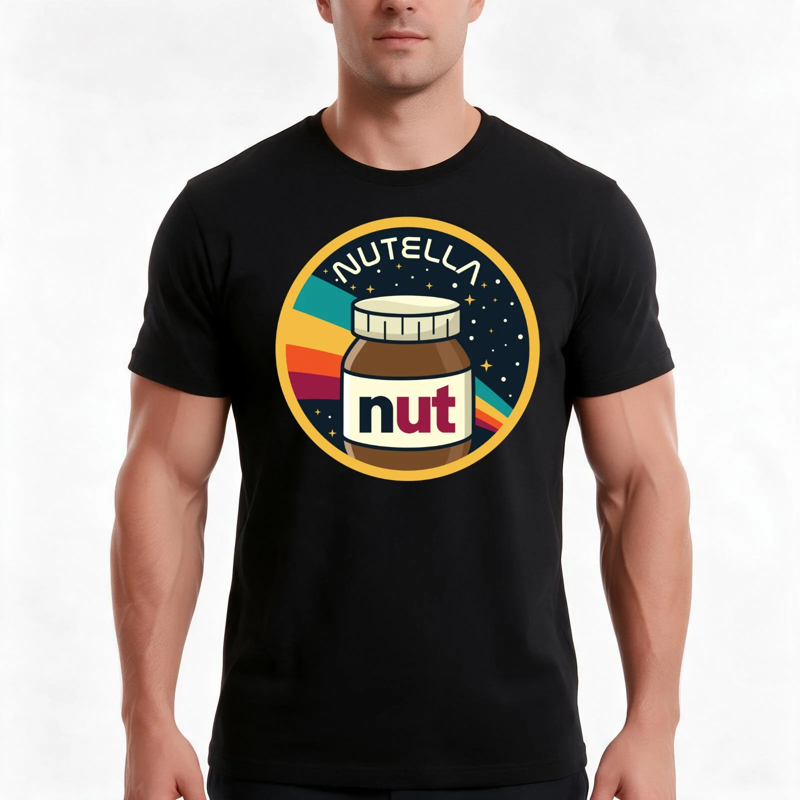 Nutella Space Delivery T-Shirt, Summer Casual Cotton Tee, Oversized Streetwear Tops, Vintage Graphic Print, Unisex Men Women