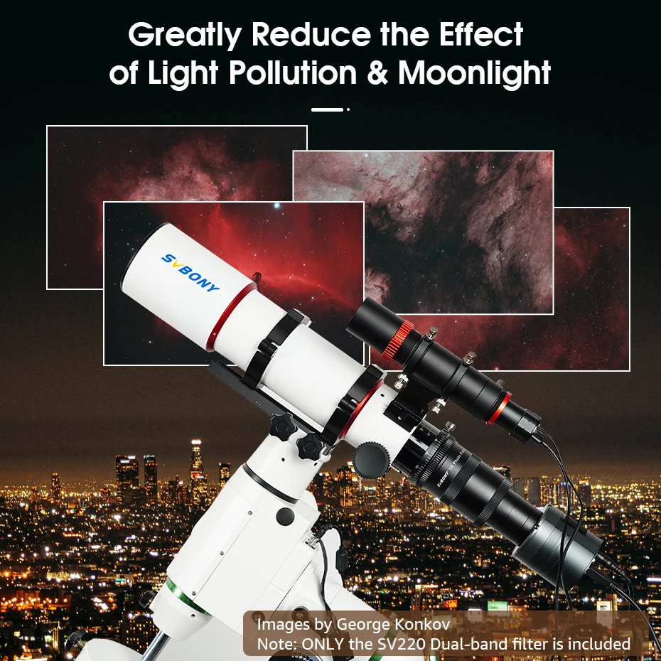 Svbony SV226 Filterschublade für Teleskop 1,25''/2'' H-Alpha & OIII 7nm Dual-Band Nebula Astrofotografie-Filtersystem – Detail 10
