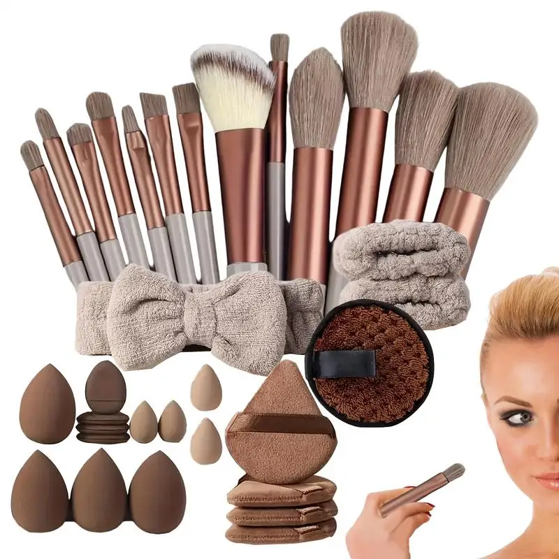 Set di pennelli per trucco professionale con strumenti da 33 pezzi Kit per trucco Strumenti di bellezza professionali morbidi Varie specifiche disponibili