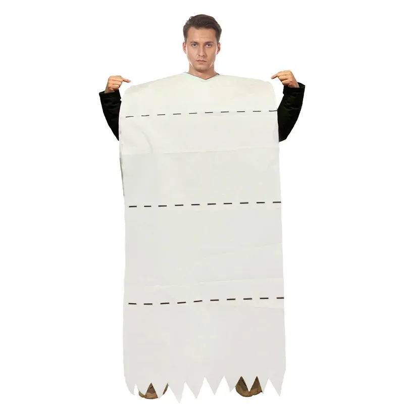 

Funny Toilet Paper Costume For Adult Unique Sponge Jumpsuit Halloween Costume Carnival Party Easter Fancy Dress