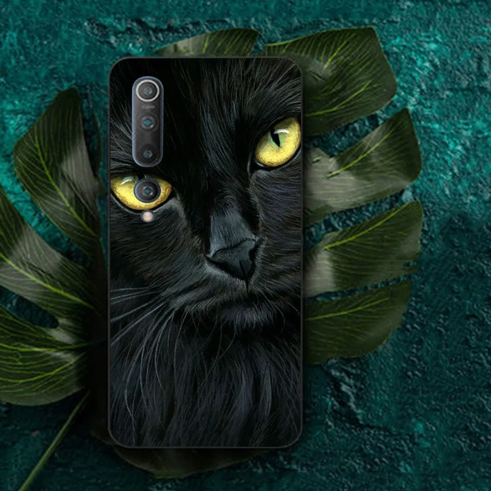 Black Cat Staring Eye Phone Case For Redmi Note 4 X 5 A 6 7 8 T 9 9S 10 11 11S 11Epro Poco M3 pro