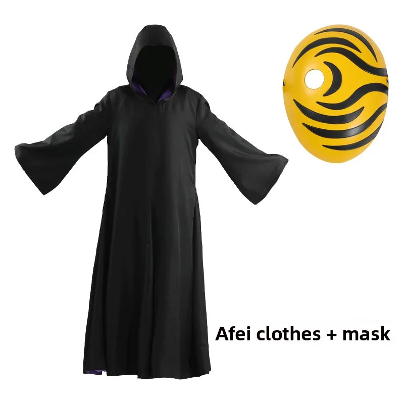Naruto Afei with Tu Xiao Organization Cosplay Costume Mysterious Mask Male Cos Clothing Anime Jacket Robe
