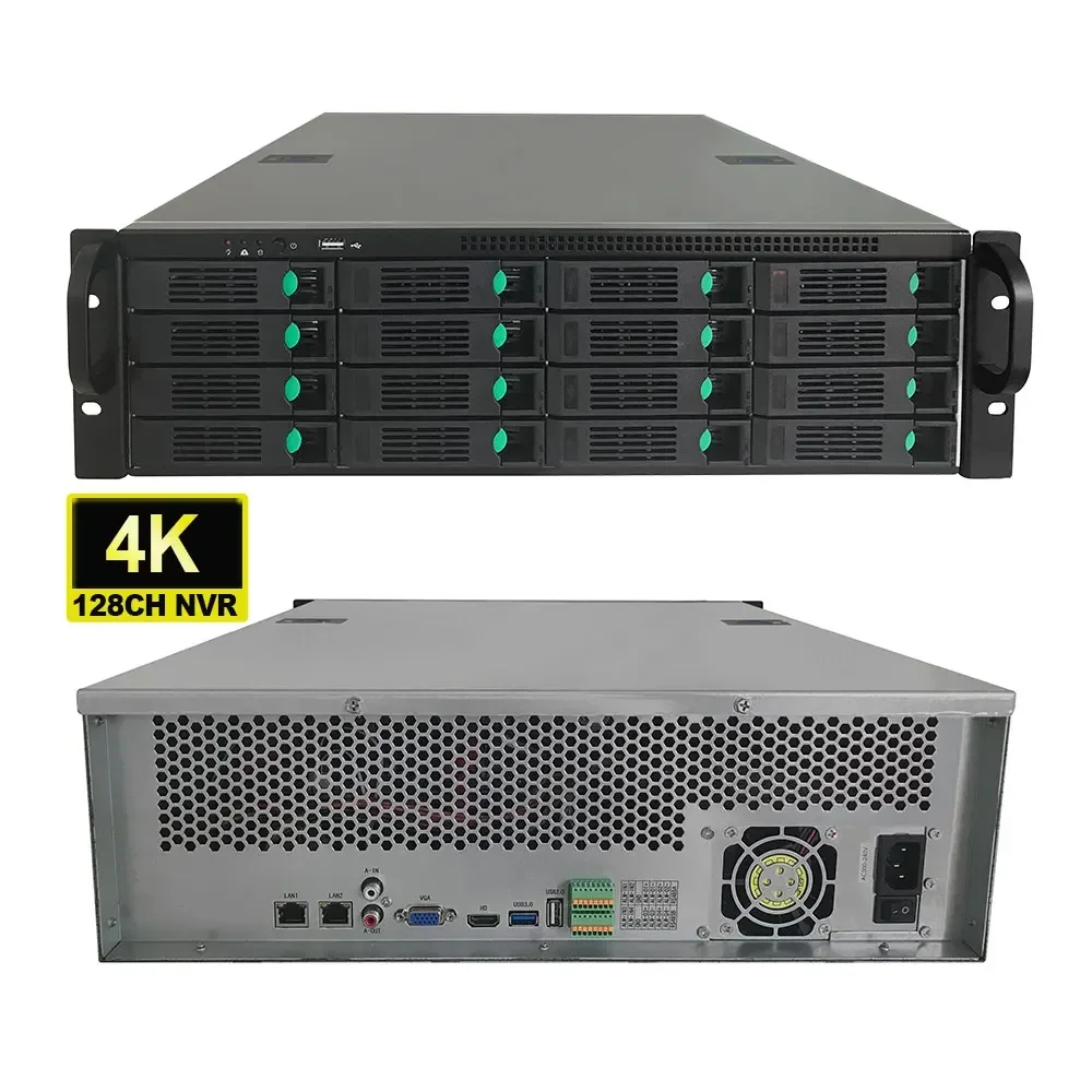 128채널 NVR 네트워크 비디오 녹화 4K 24 SATA NVR 카메라 시스템 H.265 RTSP VMS 웹 1채널 8MP 재생 SeeEasy 앱