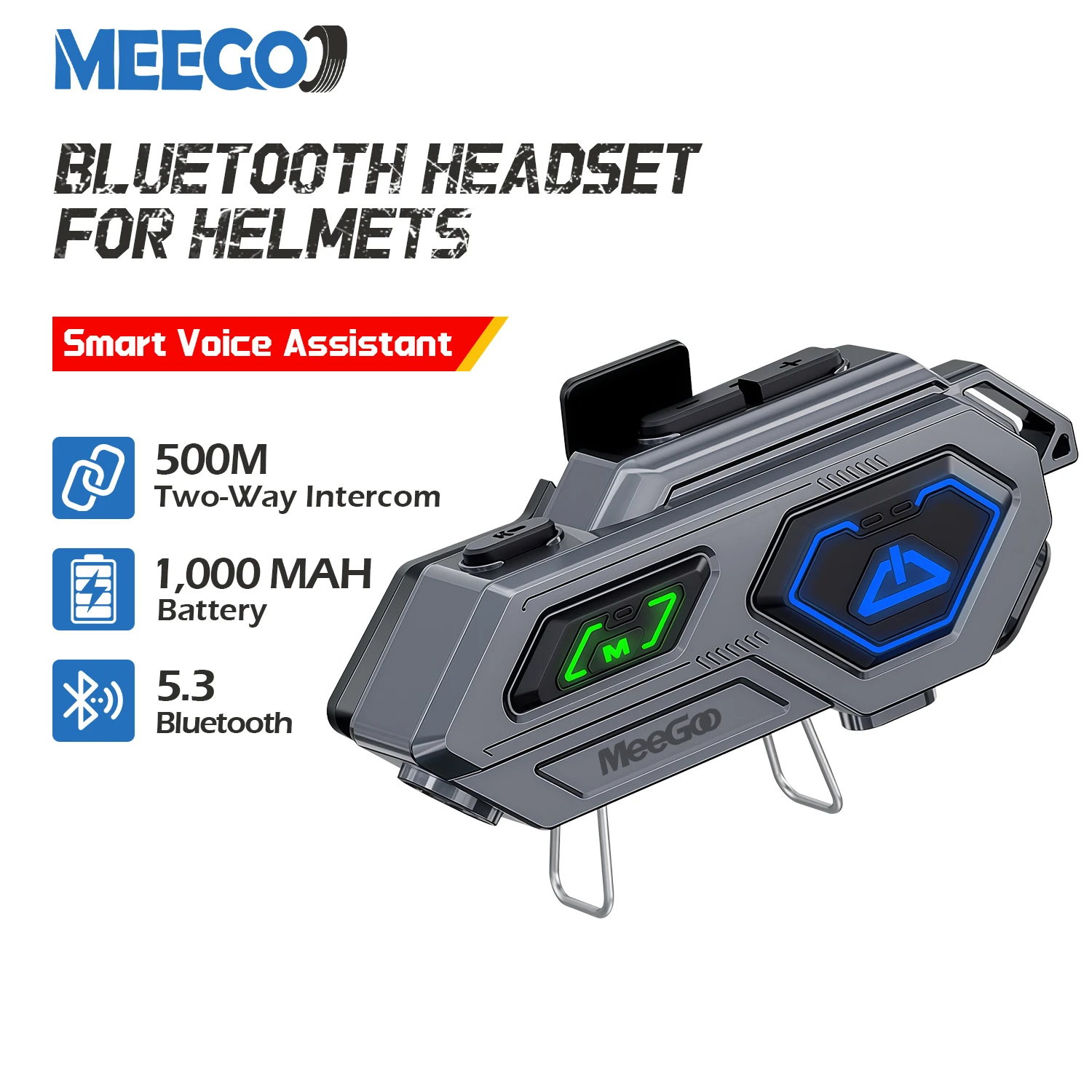 Universal Motorcycle Helmet Intercom Headset - MeeGoo C8Pro Motorcycle Helmet Bluetooth Headset,