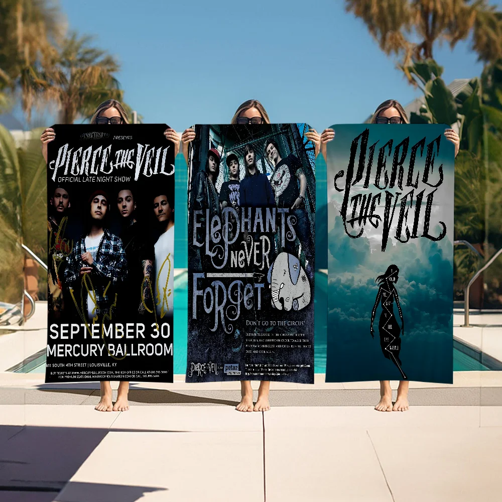 

Pierce The Veil Band Beach Towel For Kids Personalized Bath Towel Pool Towel Vacation Gift Picnic Towel Party Gift