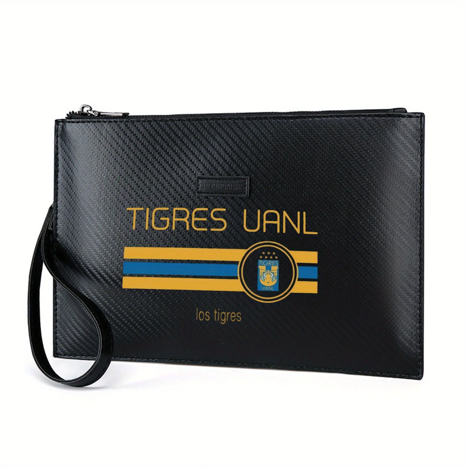 Logo Tigres e design a strisce Elegante borsa da uomo in PU stampato Alla moda e pratica per il trasporto quotidiano