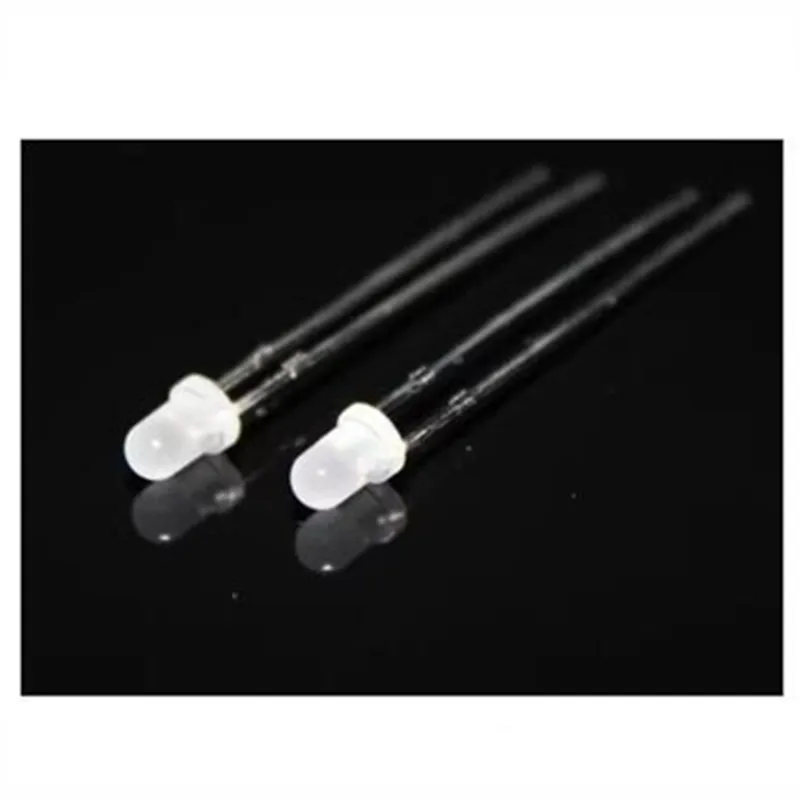 50PCS 3 mm white hair yellow fog F3 grey green light green light LED lamp bead light emitting diode