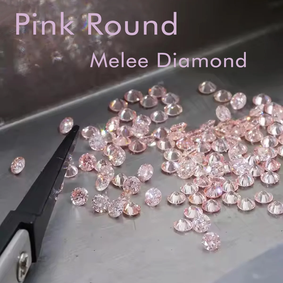 

Pink Melee Diamond 1.0-3.2mm Lab Grown Small Diamond Various Sizes Lab Loose Melee Pink Diamond for Jewelry Made