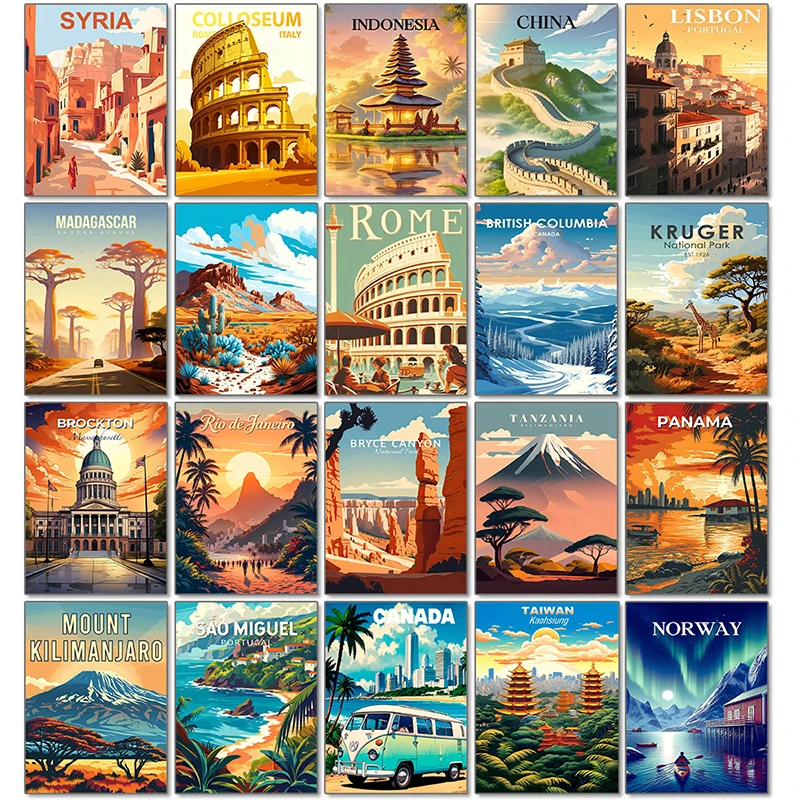 Embroidery In Indonesia - Landscape Diamond Painting Kit Rome Indonesia