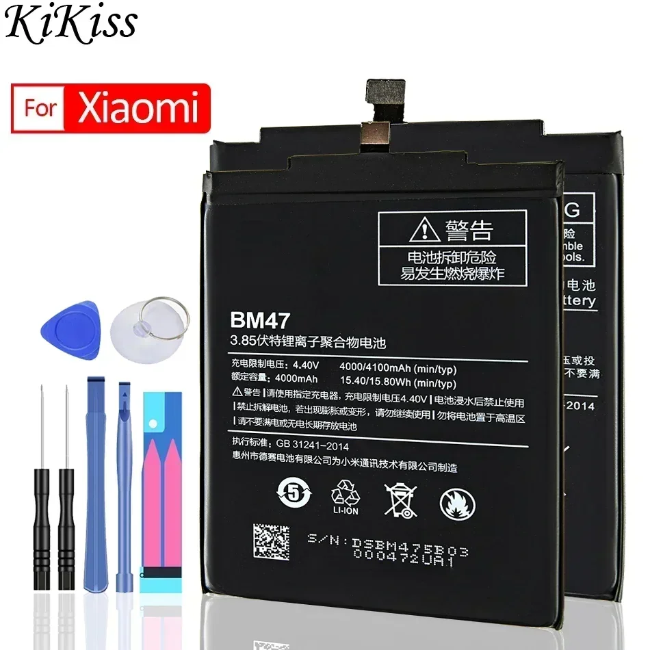 

Battery BM47 for Xiaomi Redmi 4X 3 3s 3pro/Redmi 5 Plus 5A/Redmi Note 4 4X 5A 3 Pro BM47 BM46 BN41 BN43 Battery + NO