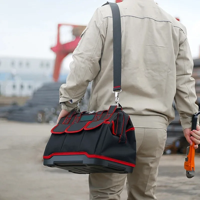 新しい大容量多機能ツールバッグマルチポケット防水落下防止収納バッグ-1680d-オックスフォード布電気技師バッグ