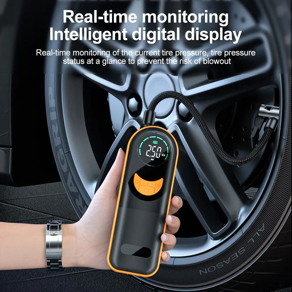 Mini Tire Air Injector Portable Electric Car Air Pump Digital Tire Calibrator Inflator for Bicycle E-Bike Motorcycle Ball