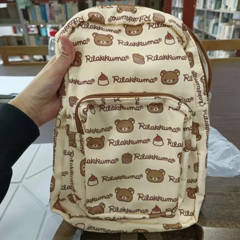 

Rilakkuma Backpack Vintage Embroidery Backpack Y2K Kawaii Plush Bag Japan Lolita Zipper Splicing Itabag Girl Student Backpack