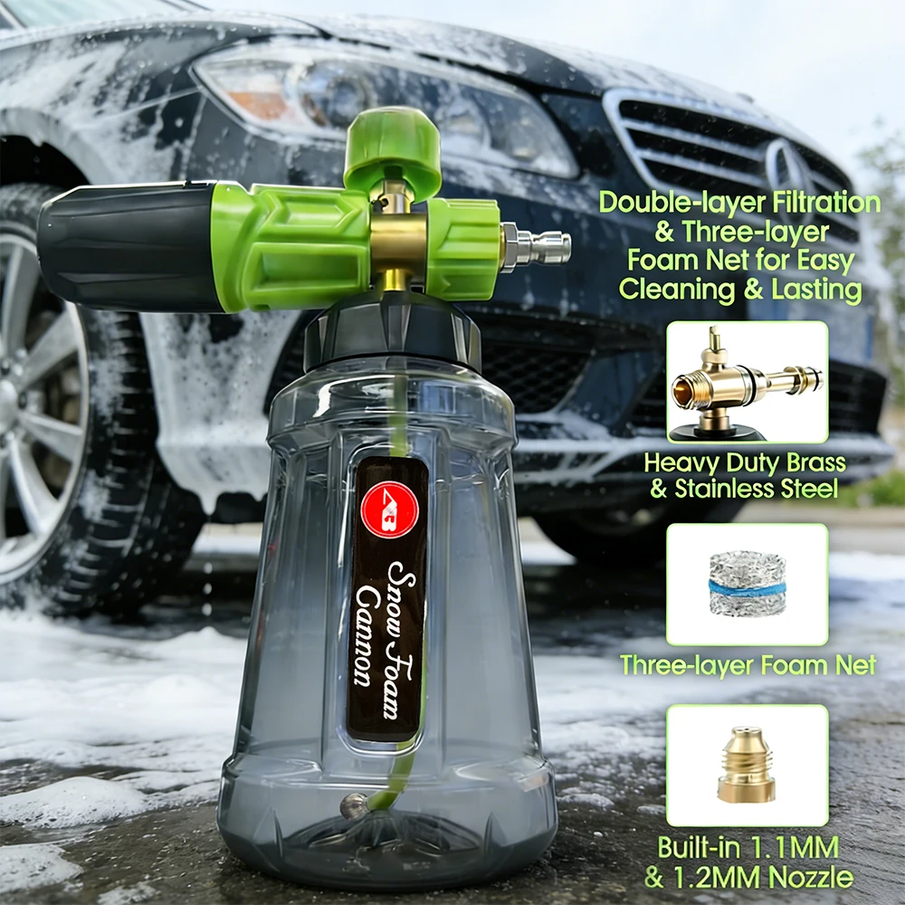 AUTOBRIGHT Snow Foam Sprayer Lance Foam Nozzle Adjustable Aluminum Alloy Super High Pressure Cleaning Gun Car Cleaning Supplies