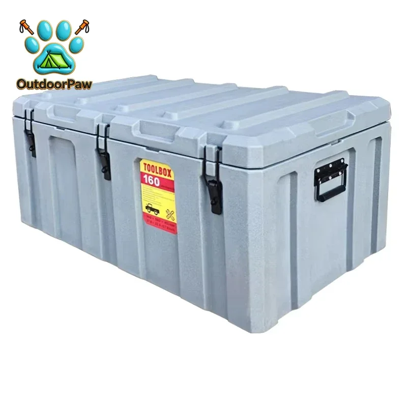 Portable Rotary Molding Box 90L/160L Tool Storage Box, Anti-drop Multifunctional Outdoor Toolbox