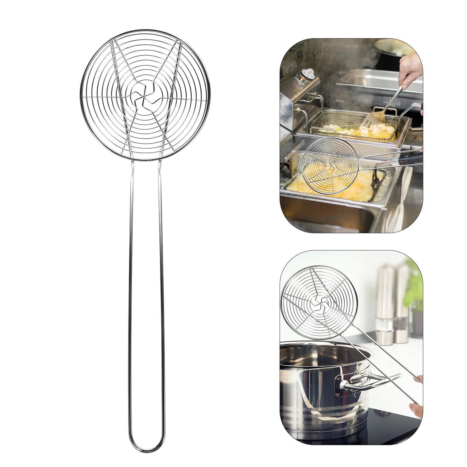 

Stainless Steel Colander Premium Filter Spoon For Kitchen Hot Pot Noodles Dumpling Strainer Food Skimmer Oil Residue