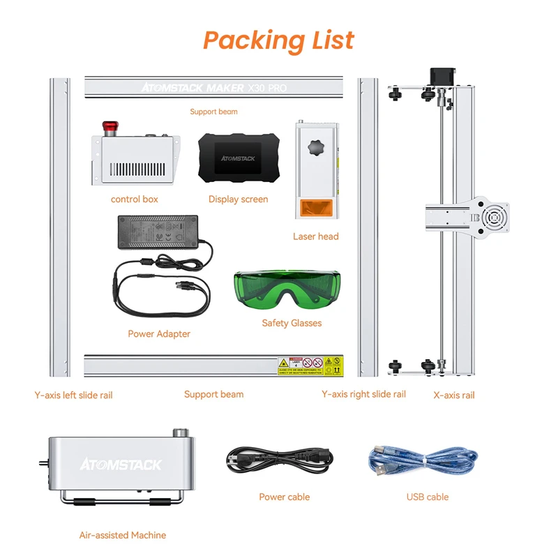 Atomstack X30 Pro laser engraver 33W Output CNC laser engraving machine with Air Assist for wood acrylic metal ceramics glass