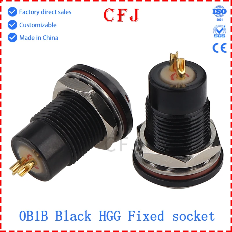 CFJ Vacuum Gas  Watertight black HGG Receptacle 0B/1B/2B Multi-contact Self-locking Internal Mount Connector