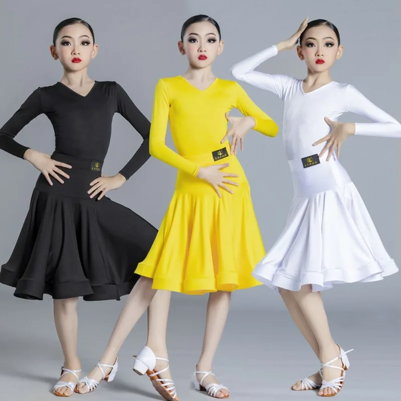 

Latin dance costume girls performance costume professional performance costume summer competition uniform large skirt hem