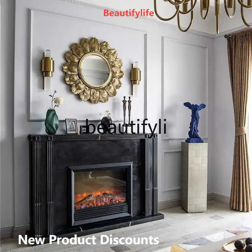 

A13 European Classical Style Fireplace Mantel Background Wall french American Style Entrance TV Cabinet
