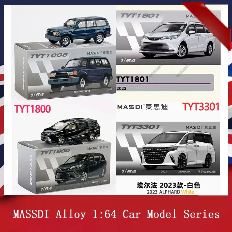 

Коллекционная модель автомобиля MASSDI Alloy 1:64 LC80 TYT1006 SUV/TYT1801 TYT1800/2023 ALPHARD для взрослых, классическая коллекция, подарок, сувенир, игрушка для мальчика