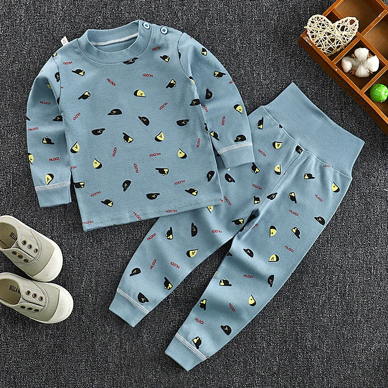 Toddler 2 Piece Sets Spring Autumn Baby Girl Boy Clothes Casual Cotton Cartoon Cute Tops+Pants Boutique Kids Clothing BC2292