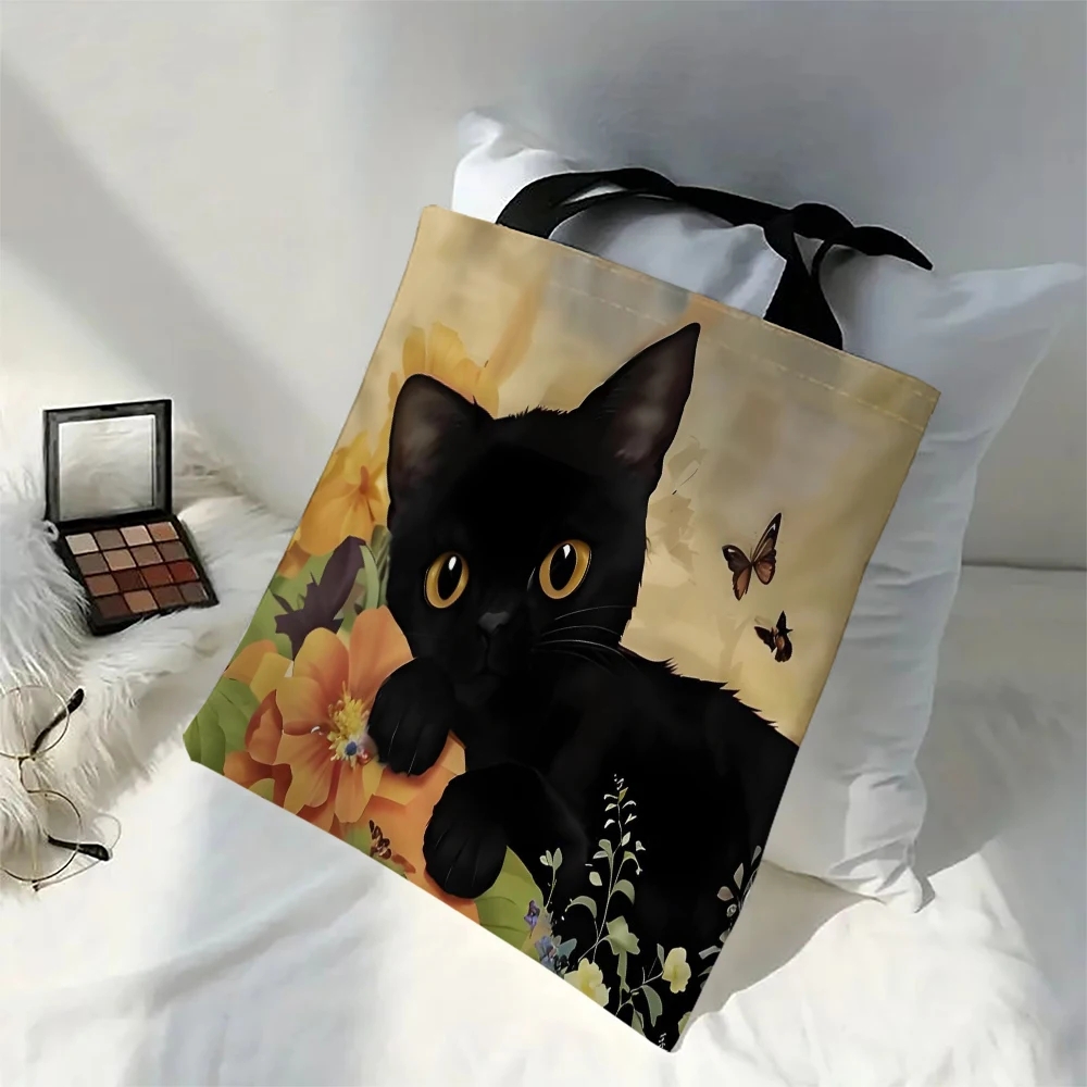 1 Stück süße Cartoon-Katze-Umhängetaschen, lustiges Tier, die Sternennacht, Umhängetaschen, lässige modische Tasche, multifunktionale Handtasche – Detail 10