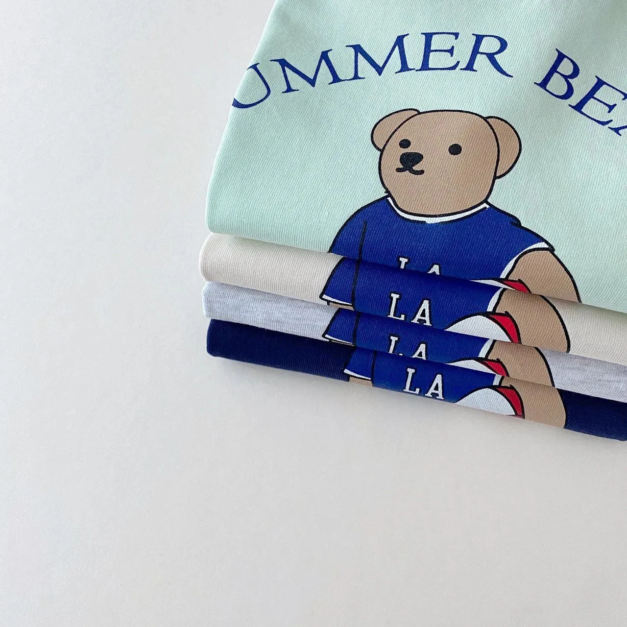 2023 Korea Baby Boy Clothing Set Toddler Kids Summer Clothes Cartoon Bear T-shirt+Shorts Two Piece Suit Newborn Boy Girl Outfits