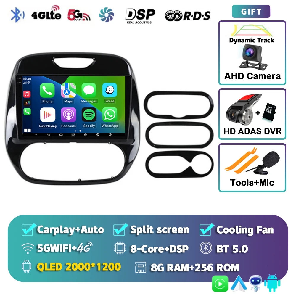 Android 15 Autoradio Voor Renault Kaptur Captur Clio Samsung QM3 2013 2014 2015 2016 Draadloze Carplay multimedia Android Auto 4G - afbeelding 1