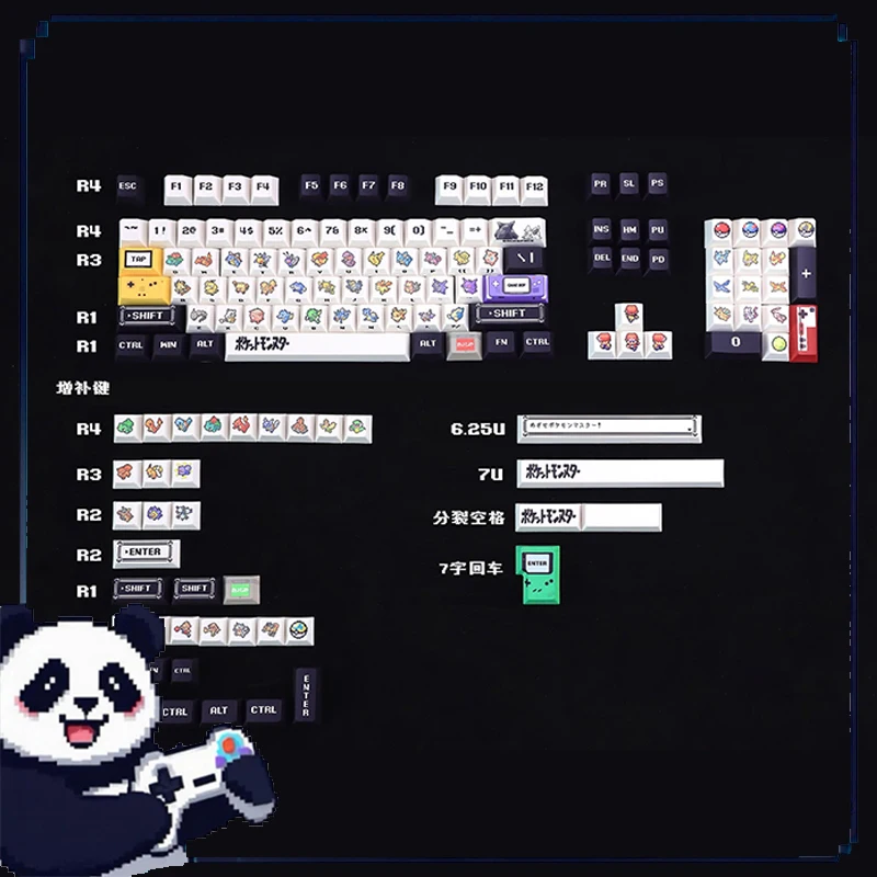 

Pixel Style Gaming Keycaps 143/138 Keys Mechanical Keyboard PBT Heat Sublimation Original factory highly custom PC Gamer Gifts