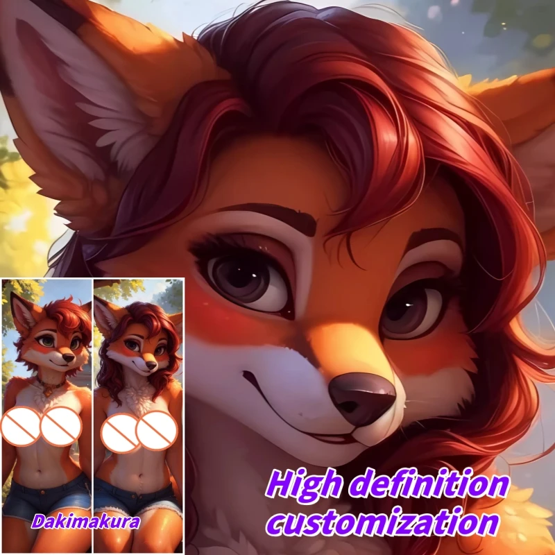 

Dakimakura Anime Animal Orcs Cute Fox Girls In The Garden Double-sided Print Life-size Body Pillow Cover Bedding Gifts