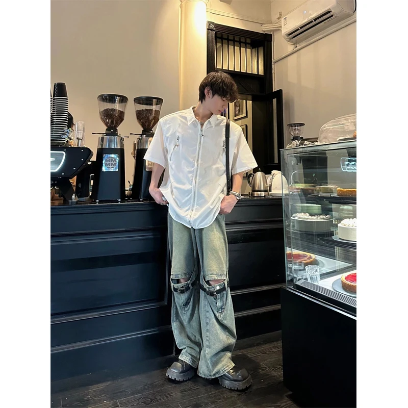 

Мужские модные брюки-капри Briti Sle Zipper ort Sve irt, трендовый дизайн, бренд Seven-Quarter Sl...