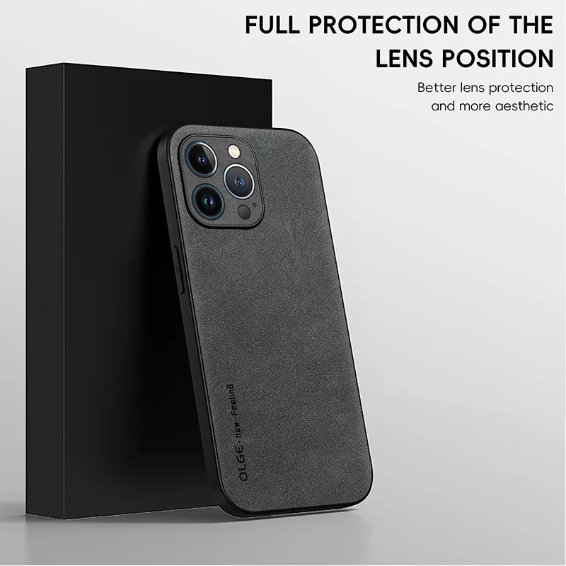 Luxury Leather Phone Case for iPhone 15 14 13 12 11 X XS XR Pro Max Plus Protection Shockproof Cover