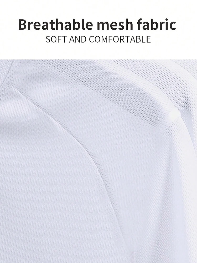 5-teiliges, lässiges, atmungsaktives, lockeres T-Shirt für Herren, kurzärmliges Oberteil mit Rundhalsausschnitt für Outdoor-Fitnessstudio, schnell trocknende Sportbekleidung – Detail 2