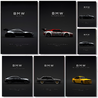 Black Cool Sports Car M1 M2 M3 M4 DTM F82 G80 B-BMW High-quality Printed Posters Homeliving room Wall Art Garage Room Decor