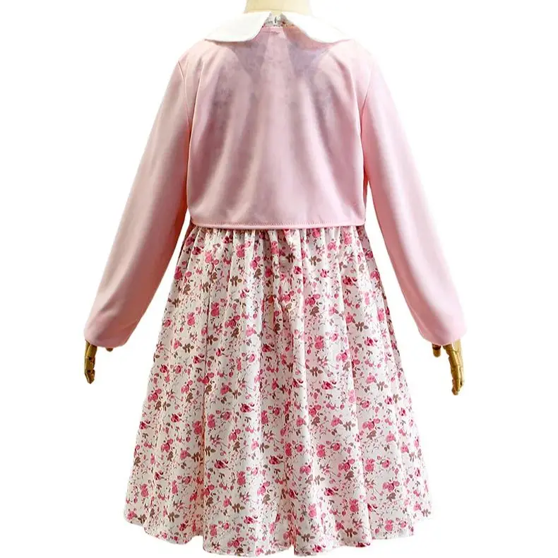 100 يوم مدرسة سيدة عجوز كرنفال تأثيري حلي فستان الأميرة الأزهار مع سترة للأطفال أداء المدرسة ملابس الجدة #6