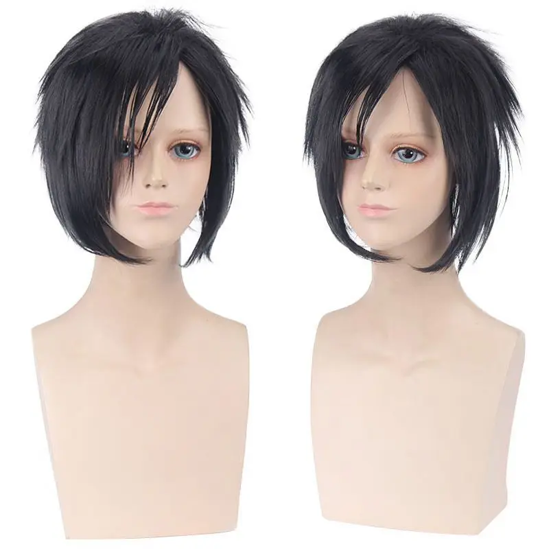 

Women Wig Short Black Hair Wig Ladies Wavy Party Anime Full Wigs+Wig Cap